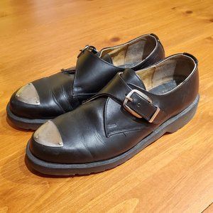 Funky Dr Martens black shoes with buckles & steel on toe